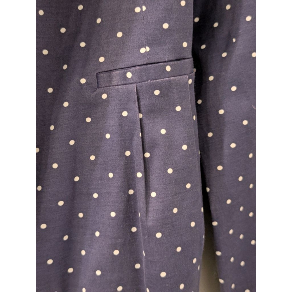 Women's Eclectic Blue White Polka Dot Blazer Size M - Picture 3 of 8